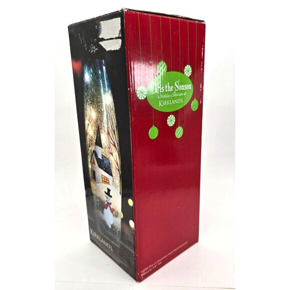 Kirklands Pre-Lit Snowman Hand-Painted Glass Vase Decorative Accent Winter vl800 - Picture 9 of 9